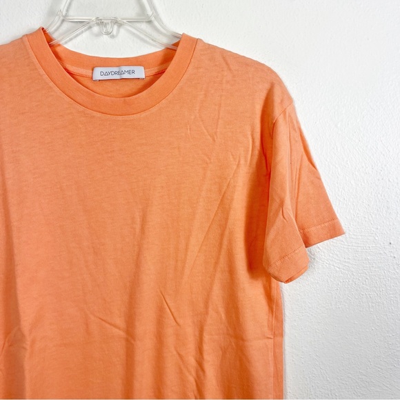 Daydreamer Crewneck Short Sleeve Tee in Peach Orange Sherbert - Picture 2 of 5
